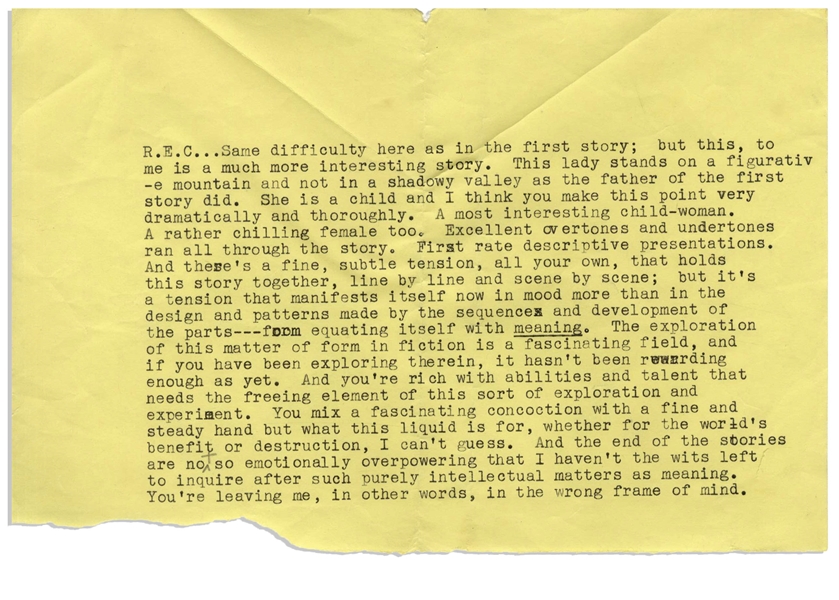 Fantastic Lot of Letters by J.D. Salinger on Writing -- ''...I hate the word Contract...it smells more of writing for publication than for survival, for sanity...''